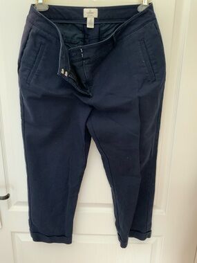 Chico's Dark Navy Cotton Cropped SZ 2